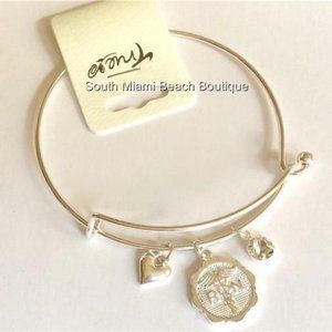 Nursing RN Caduceus Charm Bracelet Silver Plated Heart Graduation Gift